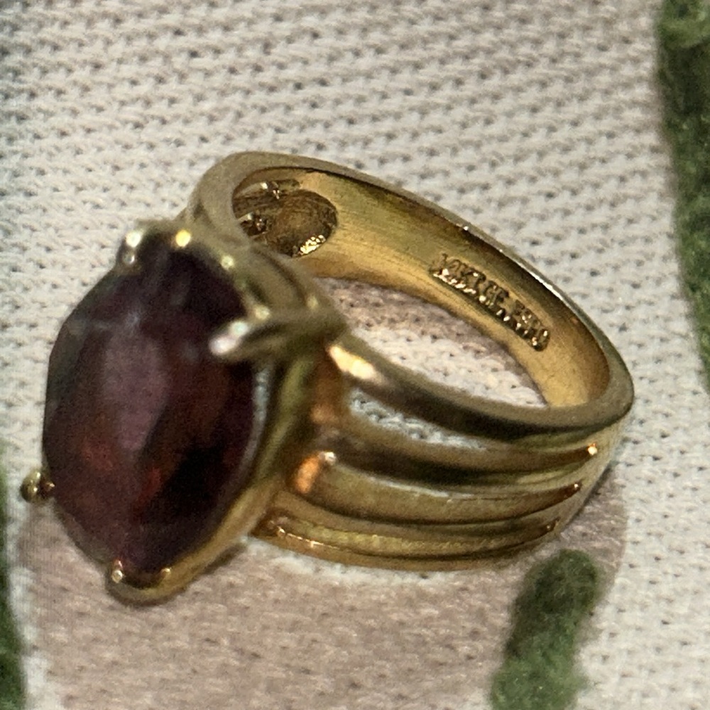 ESPO 14kt ge Amethyst and gold Cocktail Ring - Picture 2 of 8
